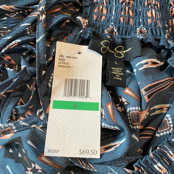 Jessica Simpson sheer Boho long sleeve top. Large. NWT. - Picture 12 of 12